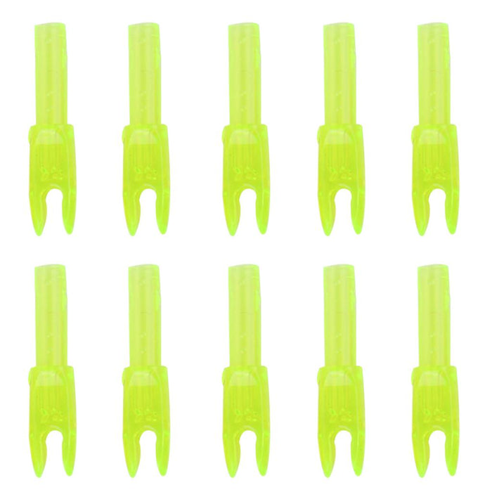 Crofta 10pcs Archery plastic Nock Arrow Shaft End Accessories transparent yellow