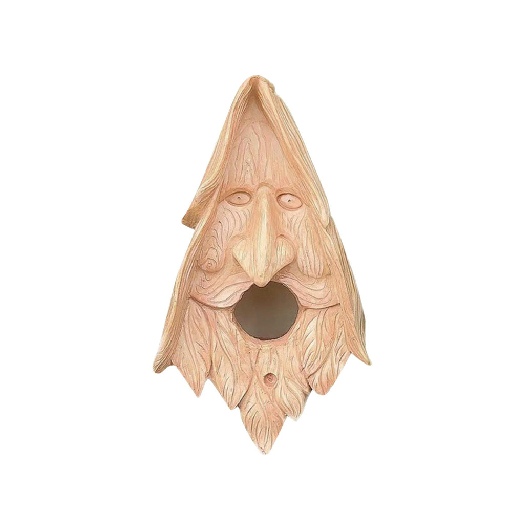 Crofta Tree Face Bird Feeder Bird House Statue Ornament for Backyard Garden Outside