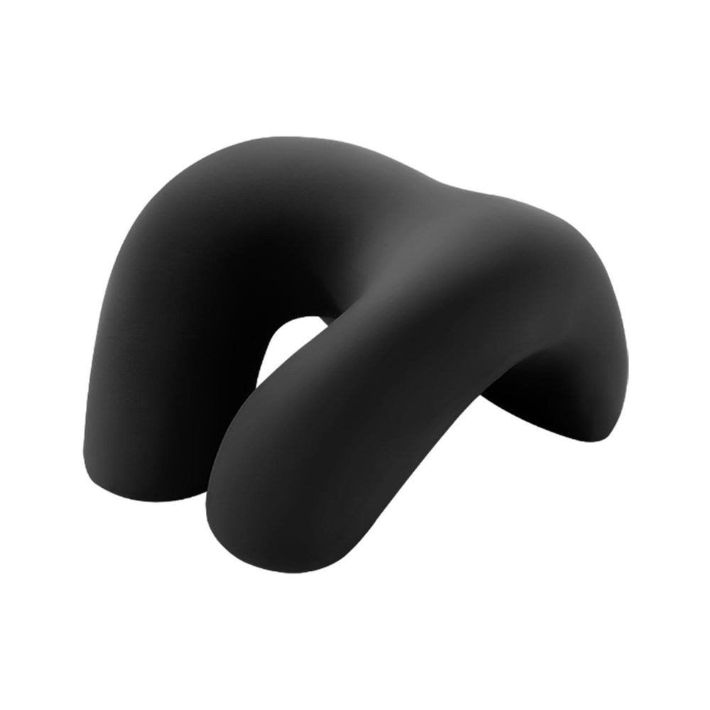 Crofta Travel Pillow Ergonomic Headrest Napping Pillow for Office Sleeping Car Black