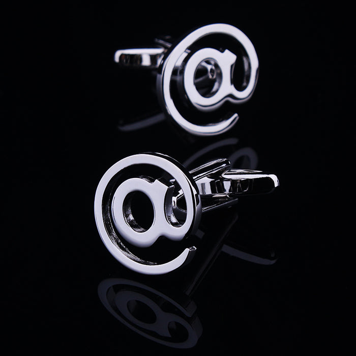 Crofta 1 Pair Men's Novelty @ at Internet Email Symbol Cufflinks Cuff Links