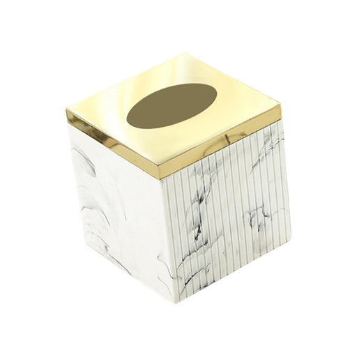 Square Tissue Box Cover Table Napkin Holder for Drawing Room Household Hotel White Yellow