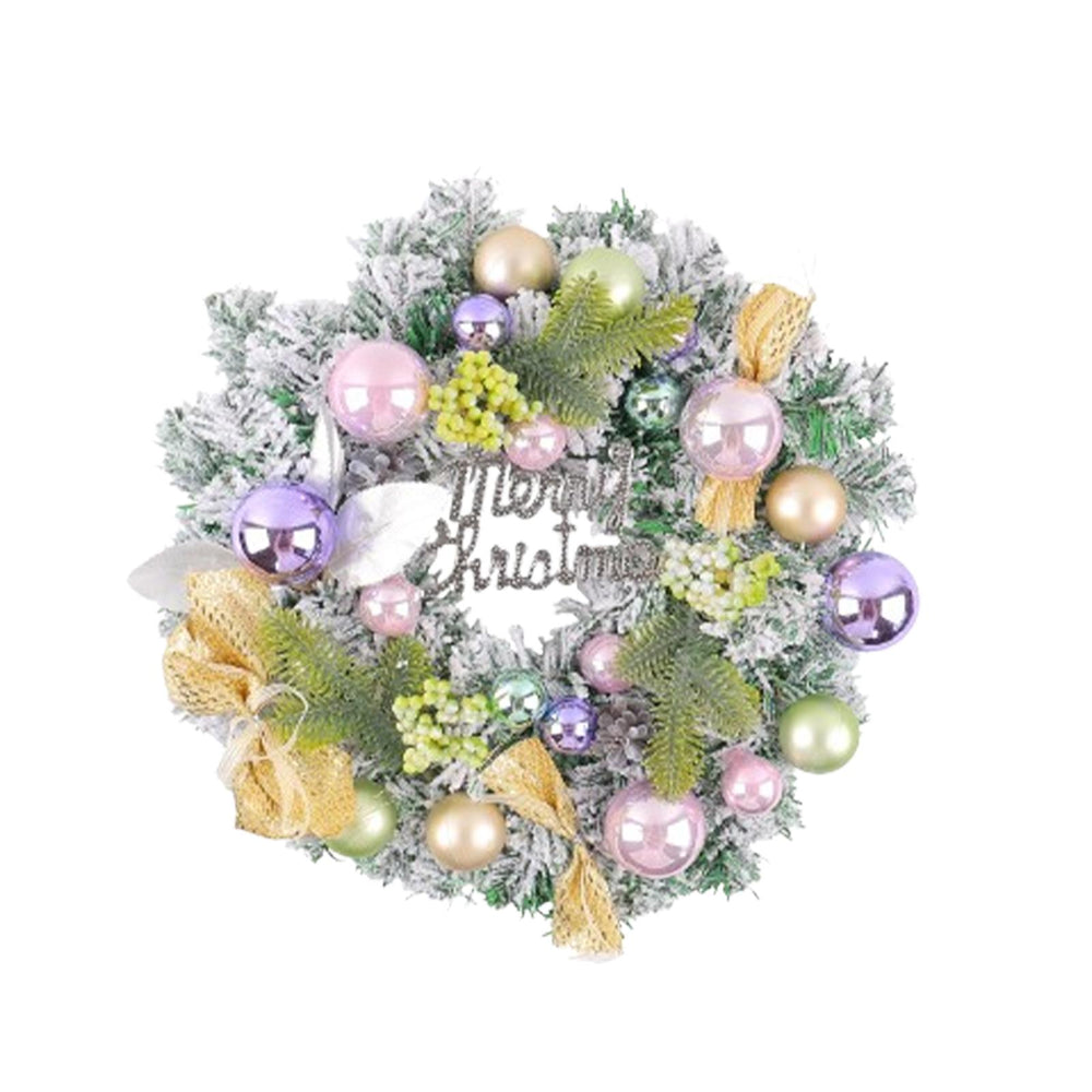 Crofta Xmas Wreath Door Christmas Ball Ornament Window Artificial Christmas Wreath Style A