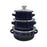 3Pcs Enamel Mini Pot Set Universal Portable Enamel Cookware Set Cooking Home dark blue