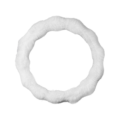 Crofta 15" Soft Plush Car Steering Wheel Cover Lightweight Easily Install Accessory White