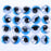 Crofta 100pcs Blue Movable Wiggly Eyes w/ Eyelash 12mm