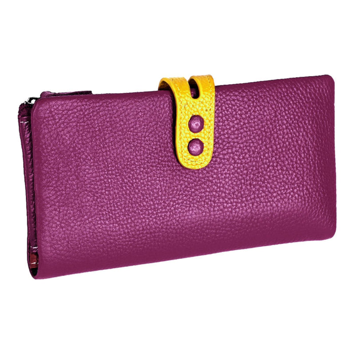 Womens Wallet Ladies Billfold Trendy Long Clutch for Commuting Dating Travel Purple