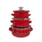 3Pcs Enamel Mini Pot Set Universal Portable Enamel Cookware Set Cooking Home red