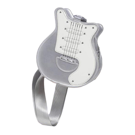 Crofta Women Guitar Shaped Shoulder Bag Lady Bag for Dating Birthday Gift Commuting Silver