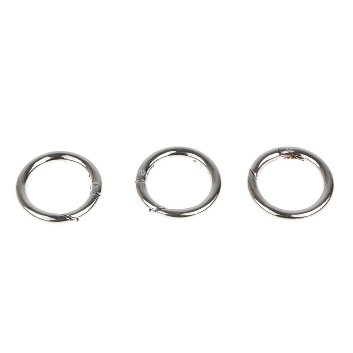 3pcs Silver Plated Alloy Round Spring Snap Hooks Clip 35mm