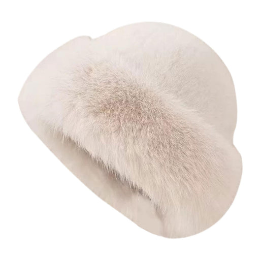 Winter Faux Fur Hat for Women Warm Cossack Russian Hat for Ski Walking Camel Color