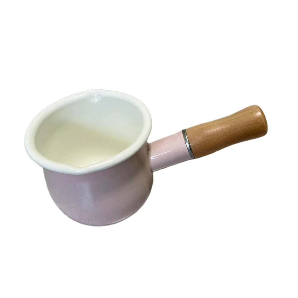 17oz Mini Sauce Pan with Wooden Handle for Heating Milk Melting Butter Coffee Pink