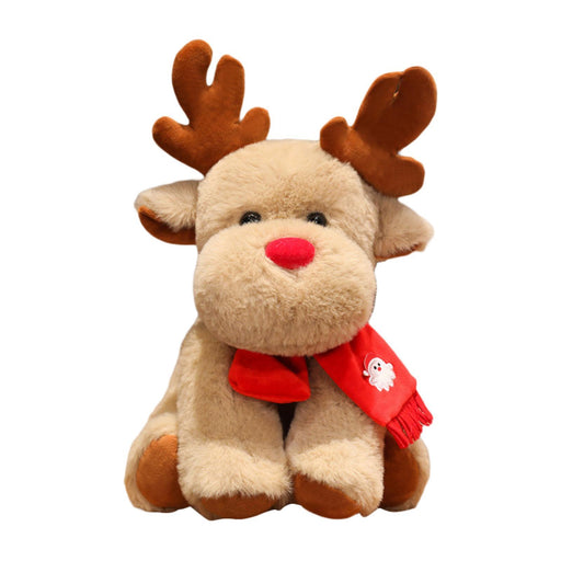 Crofta Christmas Plush Toy Hugging Gift Soft Xmas Doll for Boys Girls Tabletop Room Reindeer A