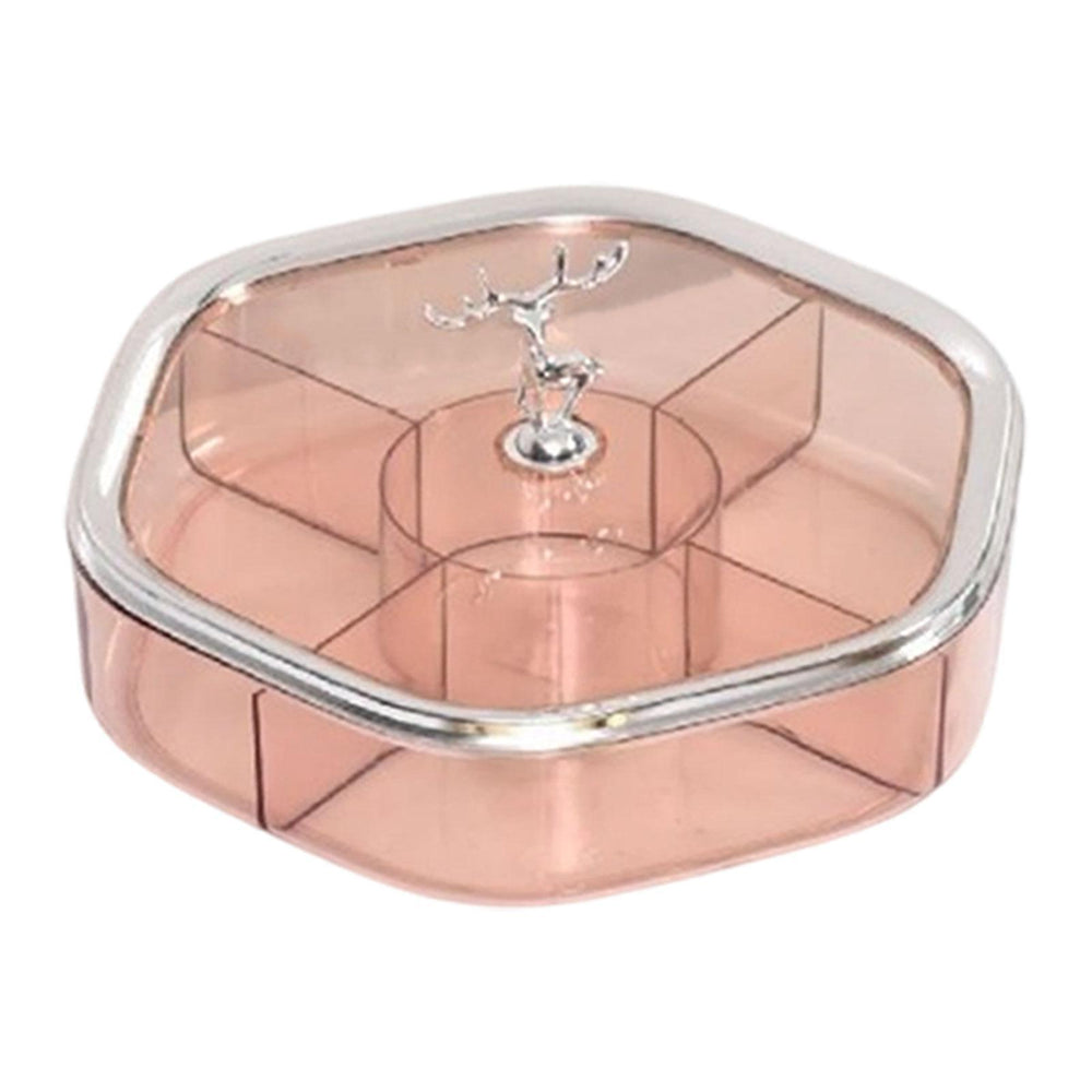 Crofta Divided Snack Serving Tray Creative Candy Container for Party Home Household Clear Pink