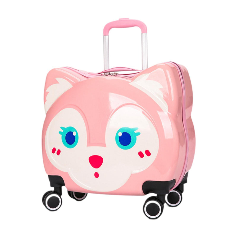 Crofta Children's Luggage with 4 Wheels Kids Luggage Case for Boys and Girls Travel Pink