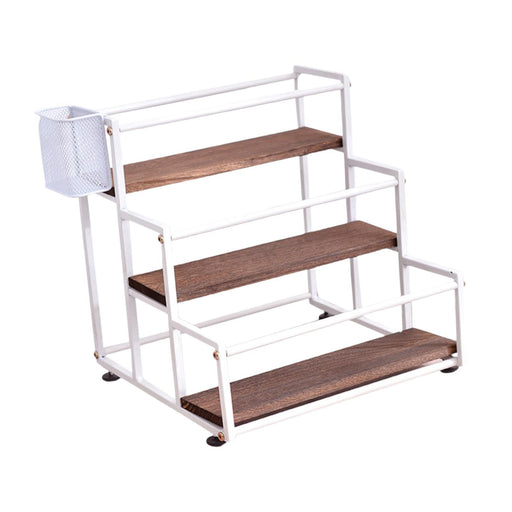 Crofta 3 Tier Syrup Bottle Display Rack Kitchen Storage Rack for Coffee Bar Kitchen White