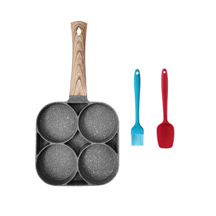 Crofta Egg Frying Pan Griddle Pan Fried Egg Pan for Burger Sandwich Sausage Patties 4 Hole