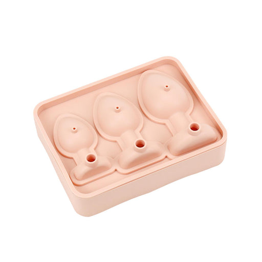 Crofta Silicone Ice Cubes Mould 3 Grids Ice Cubes Tray for Drinks Coffee Restaurant Pink