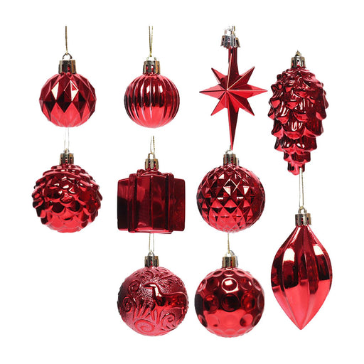 Crofta 10x Christmas Tree Ball Ornaments Shatterproof for Holiday Decor Decorations red