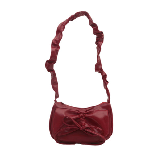 Womens Bow Tie Handbag PU Elegant Underarm Bag for Spring Commuting Shopping