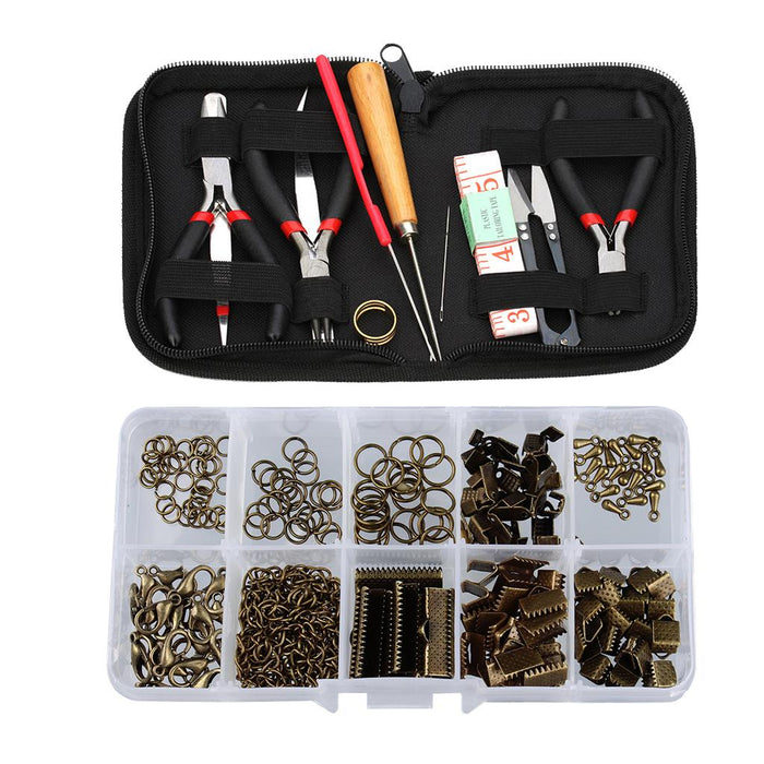 Crofta 12 Pieces/set Jewelry Making Tool Kit Bead Hand Tools for Crafts with Case