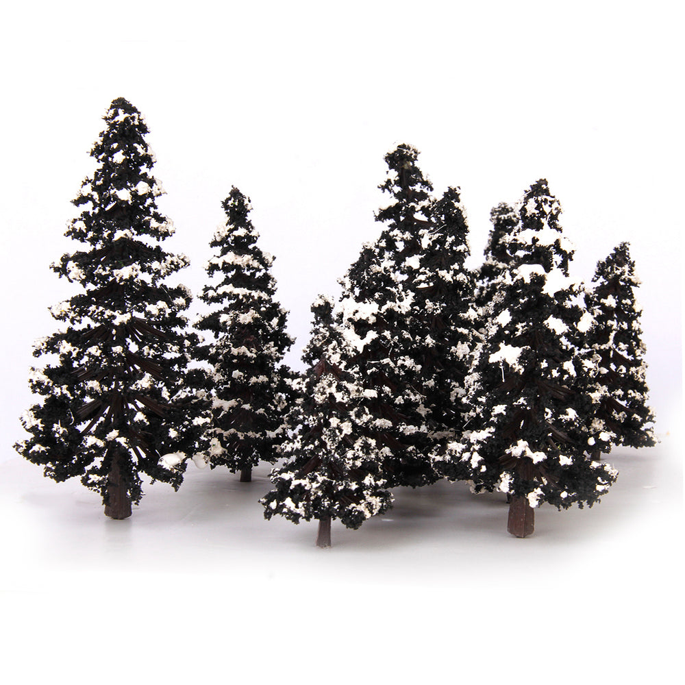 Crofta 16pcs Green Black 2.36 Inch - 4.72 Inch Scenery Landscape Model Trees