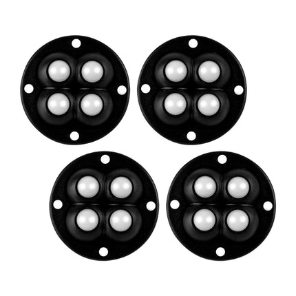 Crofta 4Pcs Mini Castor Roller 360 Degree Rotation Paste for Furniture Storage Box Glue beads black