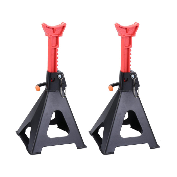 2x Jack Stands with Large Foot Base Carbon Steel Accessories Fittings Sturdy