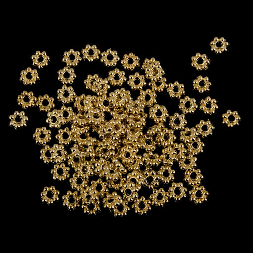 100x Gold Snowflake Flower Alloy Spacer beads Jewellery Findings 5mm