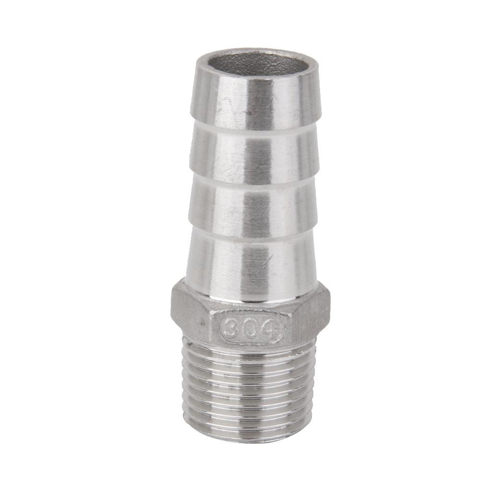 Crofta 1/2"x20mm Stainless Steel Male Thread Pipe Fitting Barb Hose Tail Connector