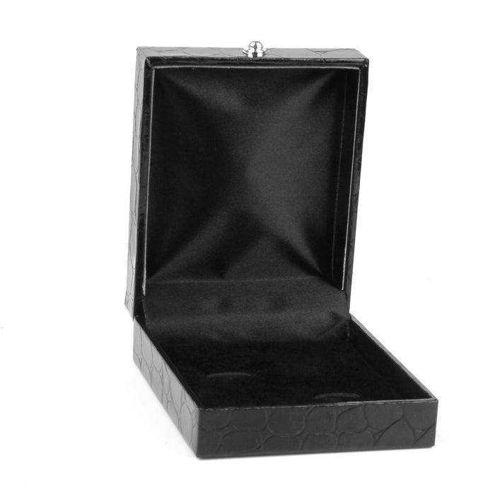 Crofta Black PU Leather Tie Clip Cufflinks Storage Gift Box Case Display Showcase