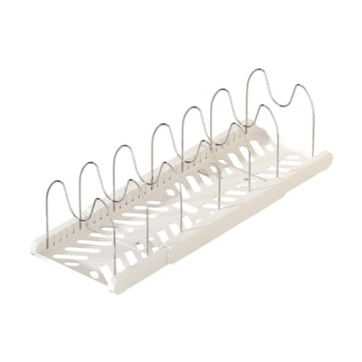 Crofta Pot Organizer Rack Cookware Stand Baking Frying Rack Expandable for Cabinets White