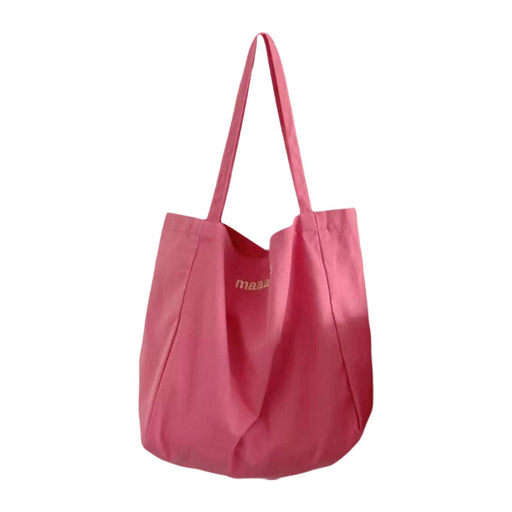 Canvas Tote Bag for Women Large Pouch Shopping Bag for Work Outdoor Shopping Pink