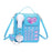 Telephone Crossbody Bag PU Phone Shaped Shoulder Bag for Makeups Cards Girls Blue