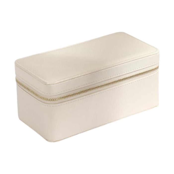 Crofta Jewelry Box Portable Zip Closure Bangle Box for Wedding Watches Flea Markets beige