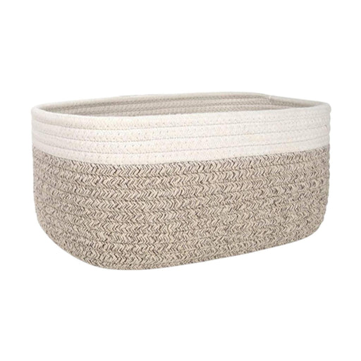 Crofta Cotton Rope Basket Desktop Sundries Storage Basket for Baby Dog Toy Entryway 30cmx21cmx14cm