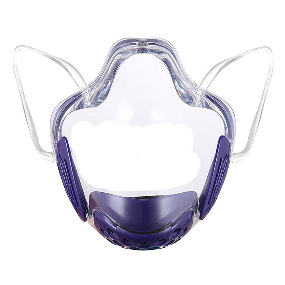 Crofta Clear Face Mask Cover Transparent Face Shield Reusable with Breathing Valve Purple