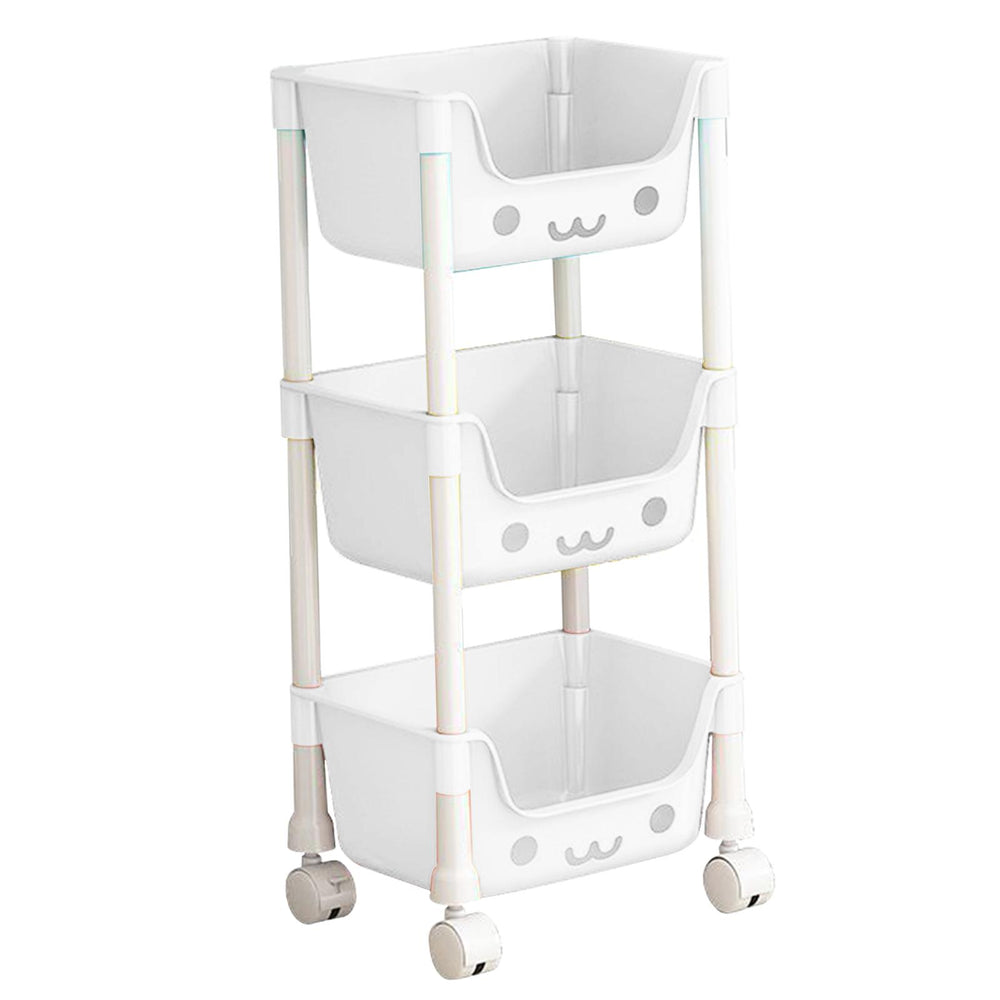 Crofta 3 Tier Storage Cart with Wheel Household Cart for Garage Office Laundry Room Style B