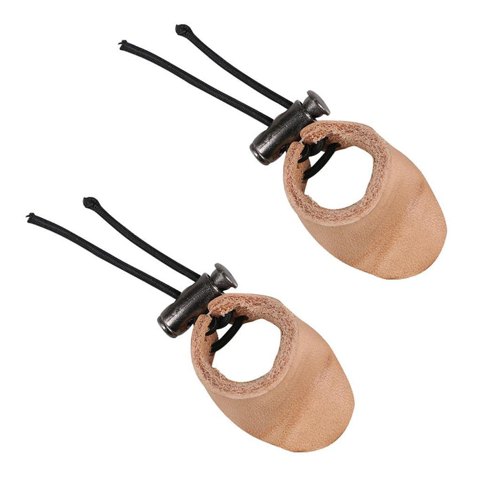 Crofta 2 Pieces Artificial Leather Archery Pull Arrow Adjustable Thumb Finger Protector Guard Ring Glove Outdoor Hunting