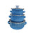 3Pcs Enamel Mini Pot Set Universal Portable Enamel Cookware Set Cooking Home light blue