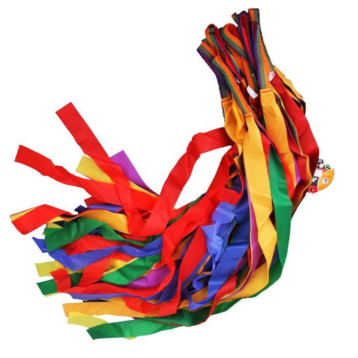 Crofta 12pcs Hand Held Dance Rainbow Ribbon Toys for Children