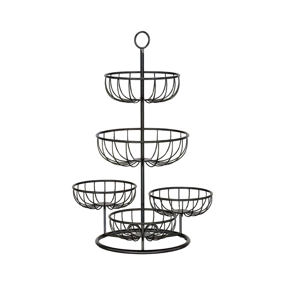 5 Tiered Wire Basket Stand Countertop Vegetable Bowl for Bread Onion Storage