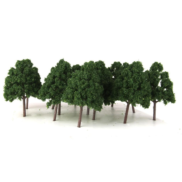 25 Dark Green Model Trees N Scale Train Layout Wargame Scenery Diorama 1:150