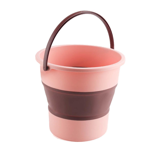 Crofta Collapsible Bucket Camping Beach Sand Water Pot Pail for Indoor Use Car Wash Pink