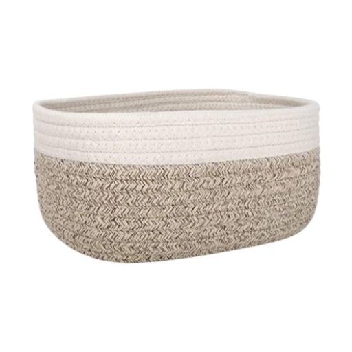 Crofta Cotton Rope Basket Desktop Sundries Storage Basket for Baby Dog Toy Entryway 25cmx18cmx13cm