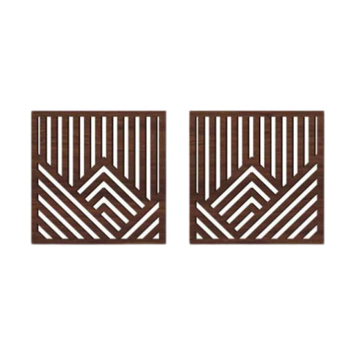 2x Wooden Wall Art Decor Wall Decoration for Bathroom Background Dining Room Brown