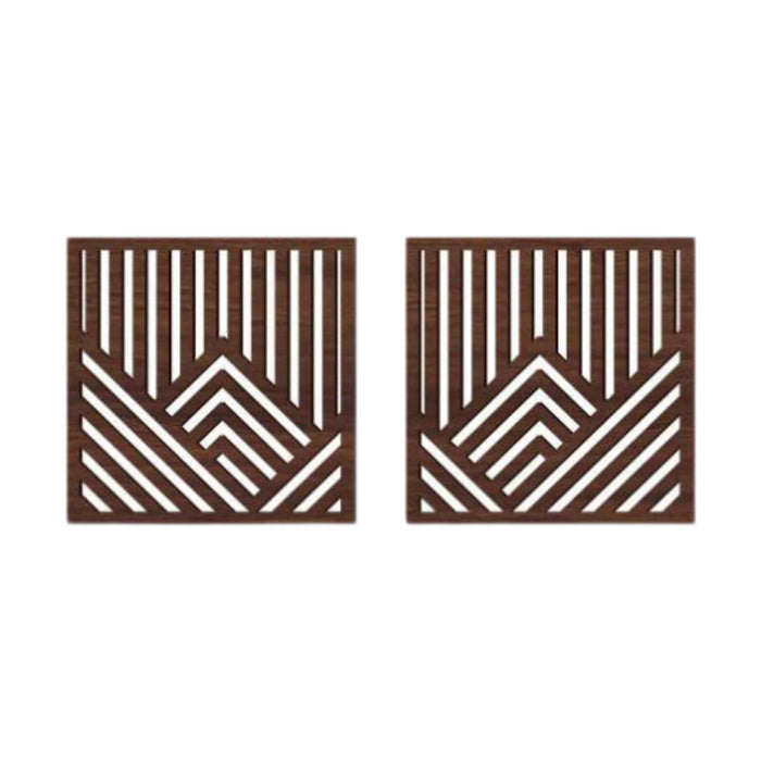 2x Wooden Wall Art Decor Wall Decoration for Bathroom Background Dining Room Brown