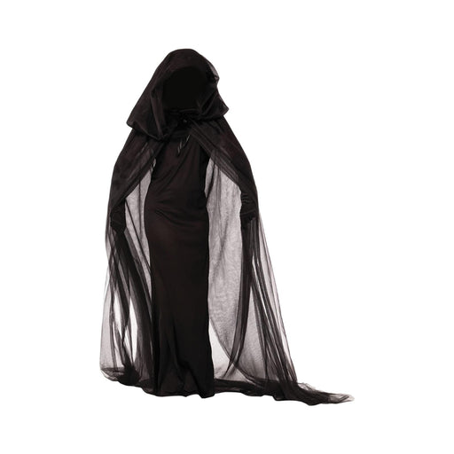 Witch Dress Long Gothic Black Performance Dress up Full Length Vampire Dress Hooded Plain L