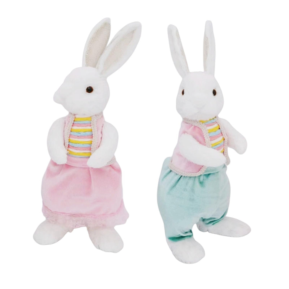 Crofta 2 Pieces Easter Bunny Decoration Plush Toys Easter Gift for Office Home Desk Style B