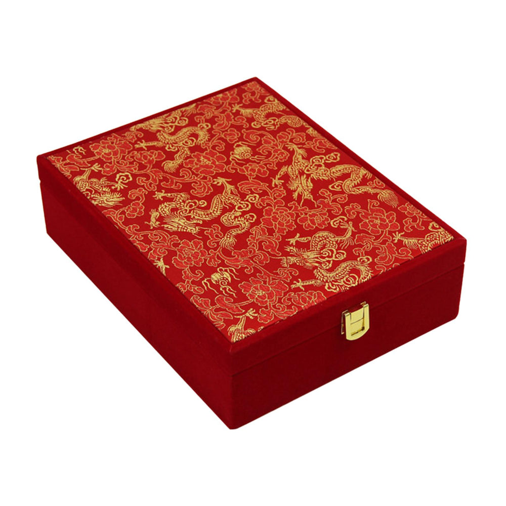 Crofta Wedding Jewelry Set Gift Box Red Velvet Jewelry Box for Valentine Gift Gifts 20cmx26cmx7.5cm