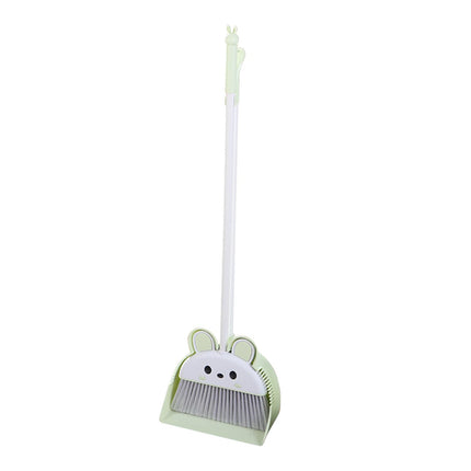 Dustpan Broom Combo Set Sweeping Broom Floor Cleaning Set for Outdoor Toilet Green